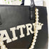 Luxe Black Handbag with Pearl Handle - Uncommongifts.in